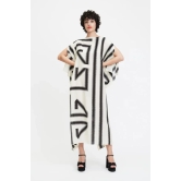 White & Black Kaftan Dress