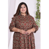 Swasti Cotton Blend Printed Anarkali Womens Kurti - Rust ( Pack of 1 ) - None