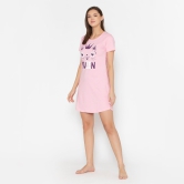 Women Cotton Sleepshirt - Orchid Pink Orchid Pink XL