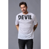 Devil Since 2020 (in Black) Printed White Oversized T-Shirt for Men 5XL