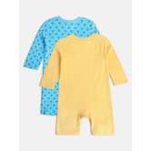 miniklub Multicolor Cotton Rompers For Baby Boy ( Pack of 2 ) - None