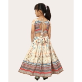 Kids Girls Multi Color Rayon Silk Bandhani Printed Lehenga Choli | Girls Ethnic Wear: Printed Lehenga Choli Set-White / 7 Years-8 Years