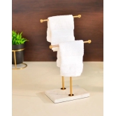 Towel Stand : Stainless Steel & White Marble