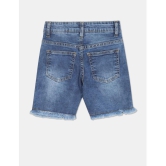 Boys Blue Mid Rise Denim Shorts - None