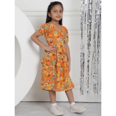 MINI & MING Girls Floral Printed Wrap Dress