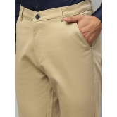 Rodamo  Men Beige Slim Fit Trousers