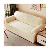 House Of Quirk 1 Seater Polyester Sofa Cover ( Pack of 1 ) - Cream