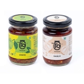 Ta Pickles | Lemon Ginger & Garlic Pickle | 150g [Pack of 2] Combo Made with Cold Pressed Oil | Homemade | Traditional Indian Taste | Natural | No Pre