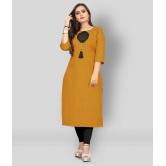 Lerkiza - Gold Cotton Womens Straight Kurti ( Pack of 1 ) - XXL