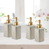 Better Home Ceramic Soap Dispenser Set, 320ML, 4Pcs for Bathroom, Kitchen, Hand Soap, Wash Basin.-The Better Home Ceramic Soap Dispenser 320ML (4Pcs) for Bathroom, Kitchen, Hand Soap, Wash Basin.