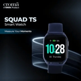 Croma Squad TS Smartwatch with Bluetooth Calling (46.9mm LCD Display, IP68 Water Resistant, Black Strap)