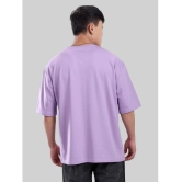 PPTHEFASHIONHUB Cotton Blend Oversized Fit Solid Half Sleeves Mens T-Shirt - Lavender ( Pack of 1 ) - None