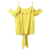 Cub McPaws Girls Casual Rayon Top (Yellow, Pack of 1) - None