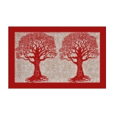 unique choice - Red Cotton Single Bedsheet with 1 Pillow Cover - Red