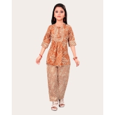 Girls Casual Kurta and Trouser Set-Orange / 12 - 13 Years