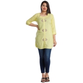 JC4U - Yellow Rayon Womens Straight Kurti ( Pack of 1 ) - None