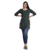 JC4U - Green Viscose Womens Straight Kurti - XL