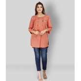 JC4U - Peach Rayon Womens Straight Kurti ( Pack of 1 ) - L