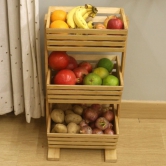 BARISH HOME DECORS - Fruit Basket 4 - Beautiful and Elegant | 3 Tier Wooden Fruit and Vegetable Basket | Handcrafted with Rubberwood | Multipurpose Basket Storage