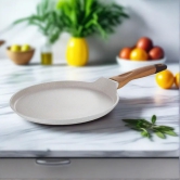 Bergner Naturally Marble Non Stick Tawa | Gas & Induction Compatible | Cream 30 cm