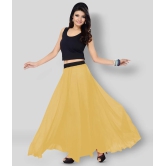 Sttoffa - Yellow Georgette Womens A-Line Skirt ( Pack of 1 ) - 38