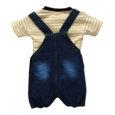 Zadmus Unisex Top and Dungaree Set Denim, Yellow - 0-6 Months