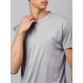 UrbanMark Polyester Regular Fit Solid Half Sleeves Mens T-Shirt - Light Grey & White ( Pack of 2 ) - None