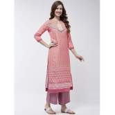 Pannkh - Pink Viscose Womens Straight Kurti ( Pack of 1 ) - None