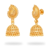 LUV FASHION Golden Jhumki Earrings ( Pack of 1 ) - Golden