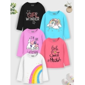 Trampoline Multicolor Cotton Girls T-Shirt ( Pack of 5 ) - None