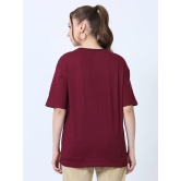 Women Solid Oversized T-Shirt, MAROON-XXL / Maroon