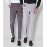 SREY - Grey Polycotton Slim - Fit Mens Chinos ( Pack of 2 ) - None