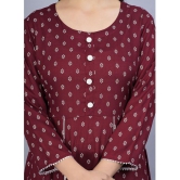 Smien - Maroon Rayon Women's Flared Kurti ( Pack of 1 ) - None