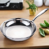 Bergner Argent Tri-Ply Fry Pan | Gas & Induction Compatible | Silver 20 cm