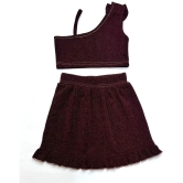 Addyvero Maroon Polyester Girls Top With Skirt ( Pack of 1 ) - None