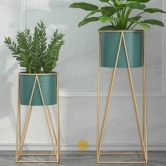 Triangle Set of 2 Planers With Stand-Green