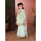 Aarika Sea Green Georgette Girls Kurta and Sharara Set ( Pack of 1 ) - None