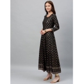 KIPEK - Black Rayon Women's Anarkali Kurti ( Pack of 1 ) - None