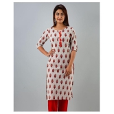 Doriya Orange Cotton Blend Straight Kurti - Single - 3XL