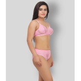 TCG - Pink Lace Embroidered Womens Maternity Bra & Panty Set ( Pack of 1 ) - 38