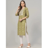 JC4U Cotton Embroidered Straight Womens Kurti - Green ( Pack of 1 ) - None