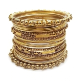 YouBella Stylish Traditional Jewellery Gold Plated Bangle Set for Women (Golden)(YBBN_91103_2.4) - None