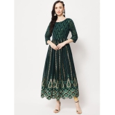 Estela - Green Straight Georgette Women's Stitched Ethnic Gown ( Pack of 1 ) - None