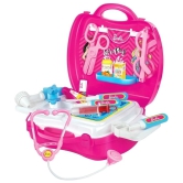 Barbie Doctor Set with Foldable Suitcase, Compact Doctor Accessories Pretend Play | Game Toy Kit for 3 + Year Kids, Boys and Girls - Multi-Color