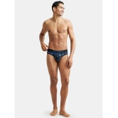 Jockey FP22 Men Super Combed Cotton Elastane Stretch Printed Brief - Black & Sky Diver - None