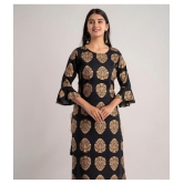 MAUKA - Black Rayon Women''s Straight Kurti ( Pack of 1 ) - None