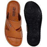 ASIAN Tan Mens Leather Slipper - None