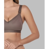 Elina Pack of 1 Cotton Non Padded Womens T-Shirt Bra ( Brown ) - None