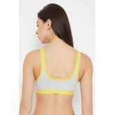 Clovia Grey Cotton Removable Padding Womens Sports Bra ( Pack of 1 ) - None