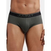 Jockey 8037 Men Super Combed Cotton Solid Brief with Ultrasoft Waistband - Deep Olive (Pack of 2) - None